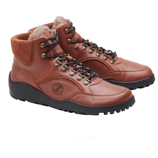 TREQ Cognac Winter Waterproof - ZAQQ Barfußschuhe