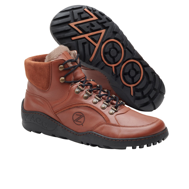 TREQ Cognac Winter Waterproof - ZAQQ Barfußschuhe