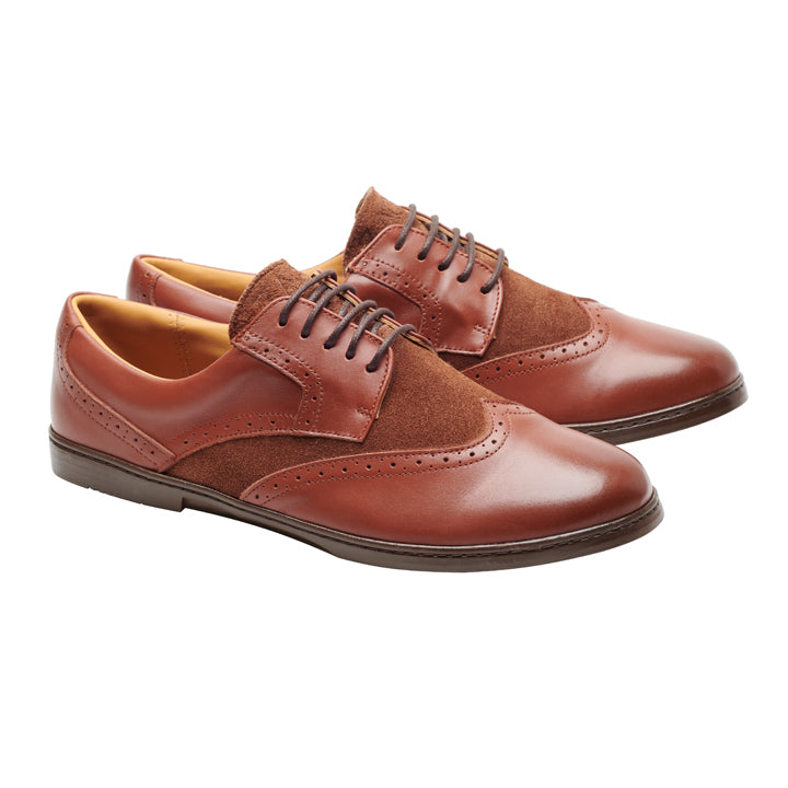 BRIQ Brogue Antique Cognac - ZAQQ Barfußschuhe