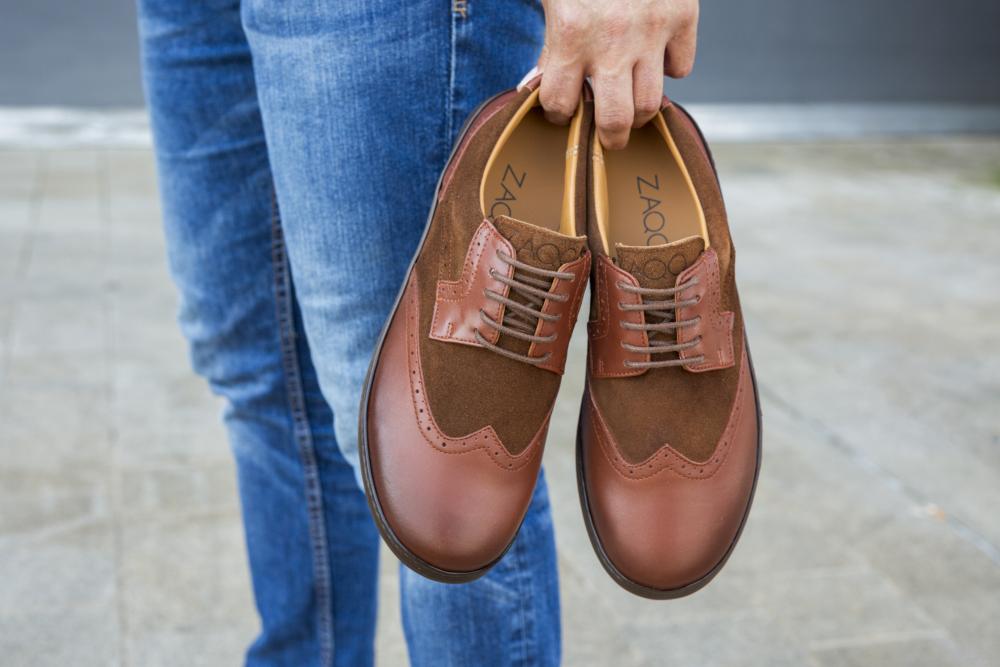 BRIQ Brogue Antique Cognac - ZAQQ Barfußschuhe