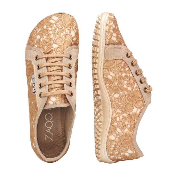 QELLY Beige Gold - ZAQQ Barfußschuhe