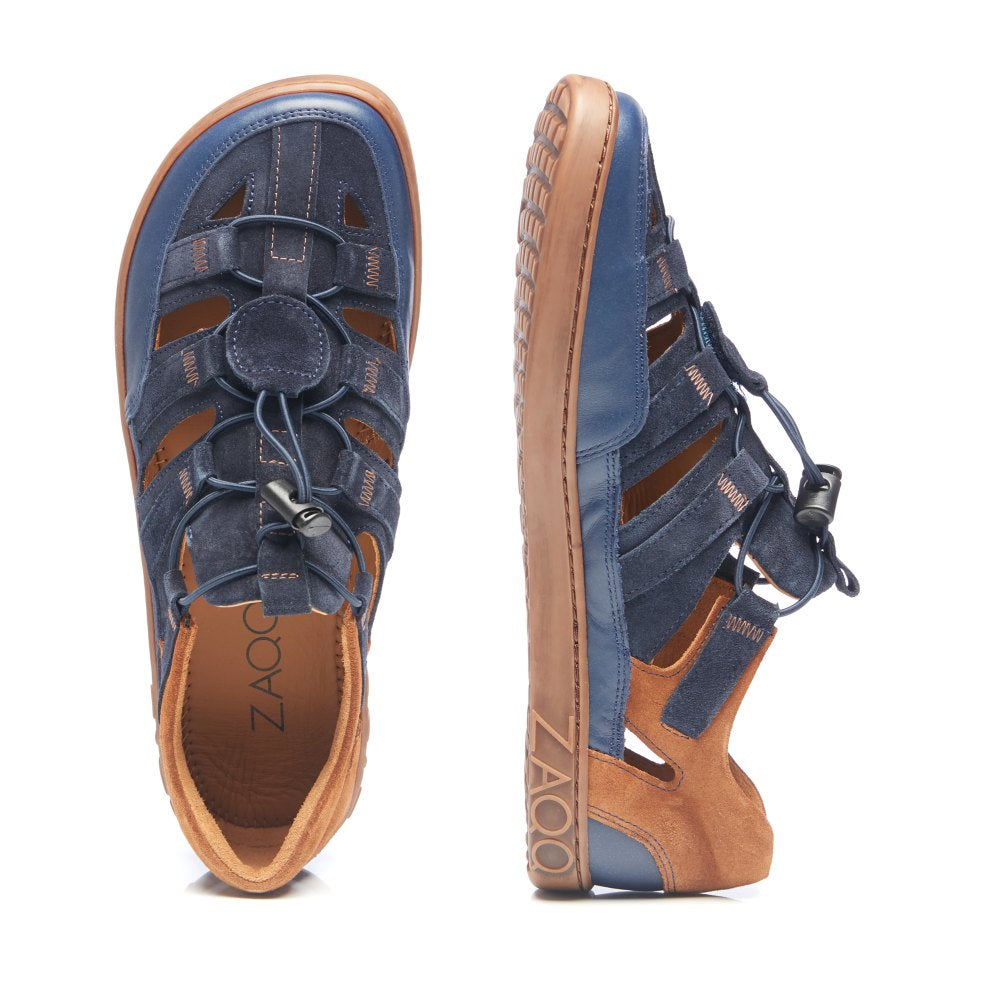 QERRY Blue Cognac - ZAQQ Barfußschuhe